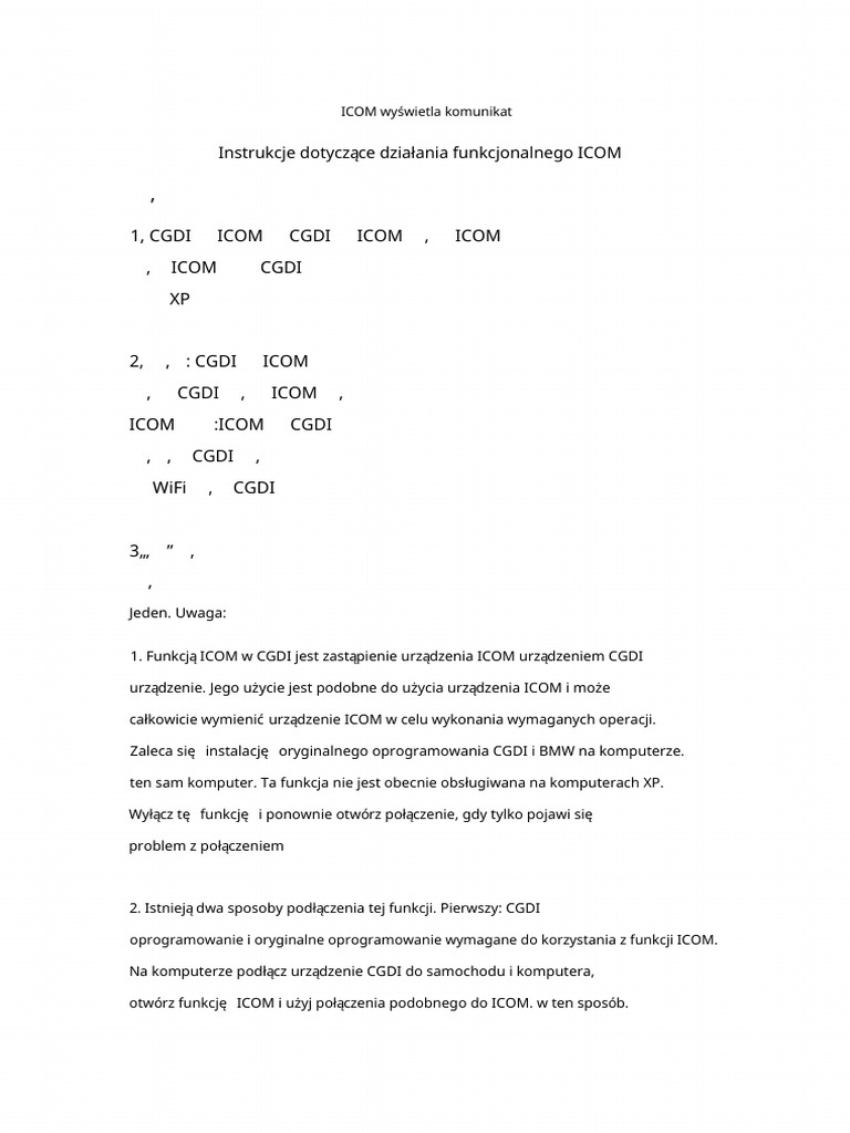 ICOM Instructions - PL | PDF