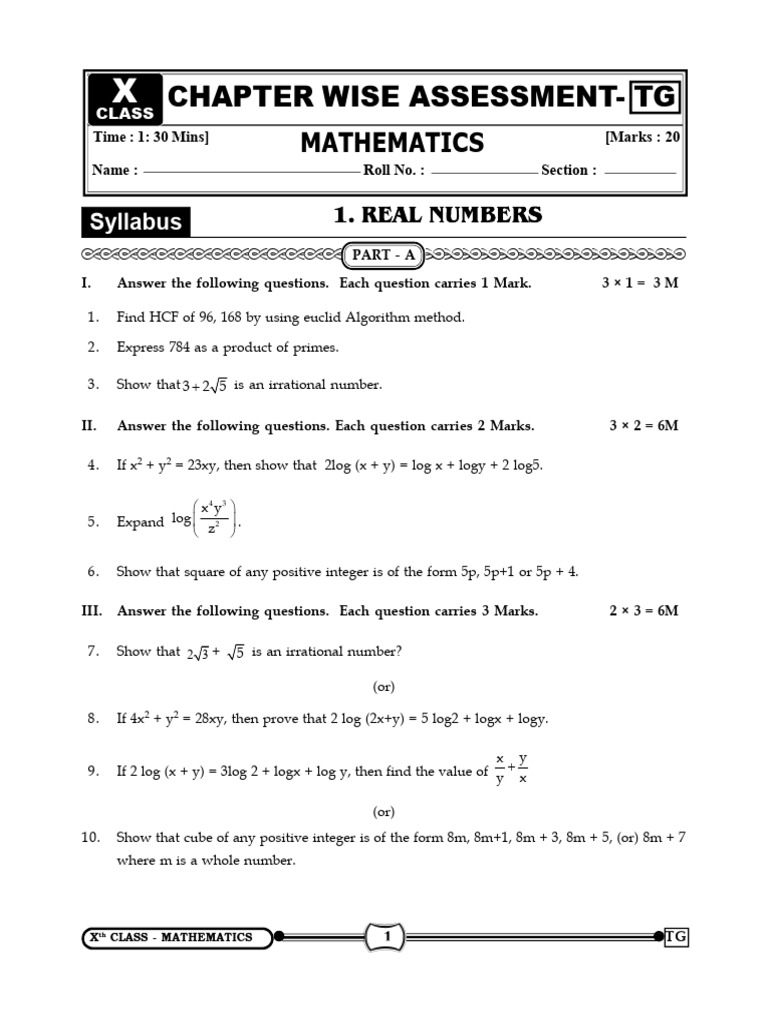 10th Maths CW QP Final Print 14-8-25 | PDF | Sphere | Circle