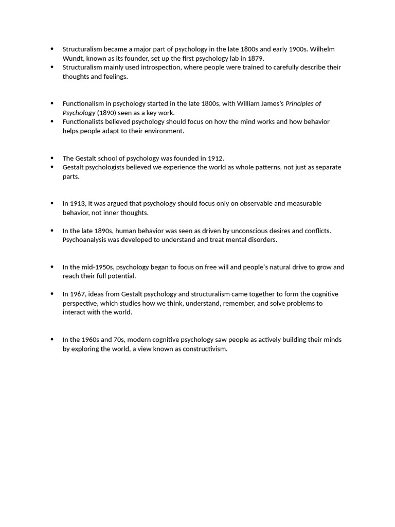Structuralism Became A Major Part of Psychology in The Late 1800s and ...