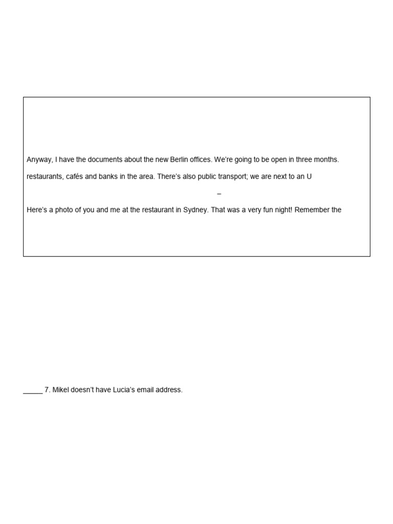 Reading Placement Test Elementary To Upper Intermediate | PDF