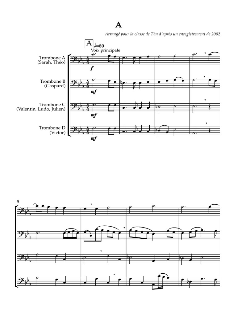 Quatuor - Partition Et Parties | PDF