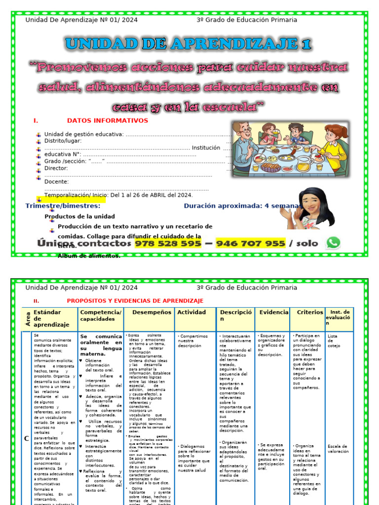 3° Unidad de Aprendizaje Abril 2024 | PDF | Sustracción | Aprendizaje