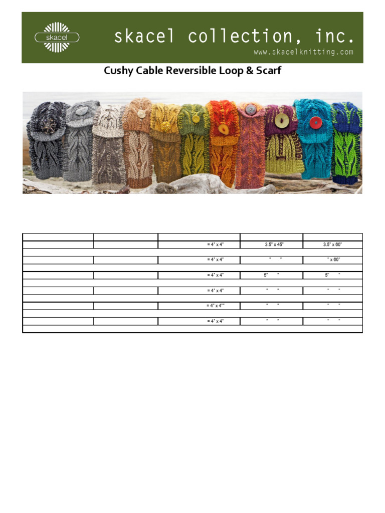Cushy Cable Reversible Loop Scarf | PDF | Knitting | Yarn
