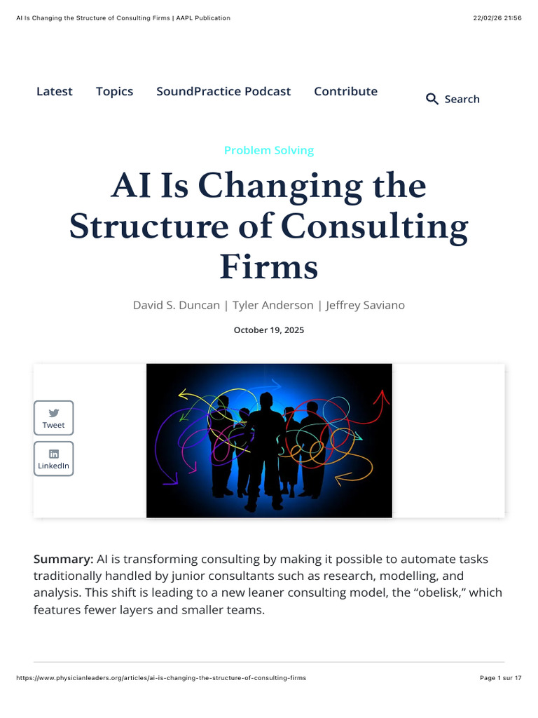 AI Is Changing The Structure of Consulting Firms - AAPL Publication ...