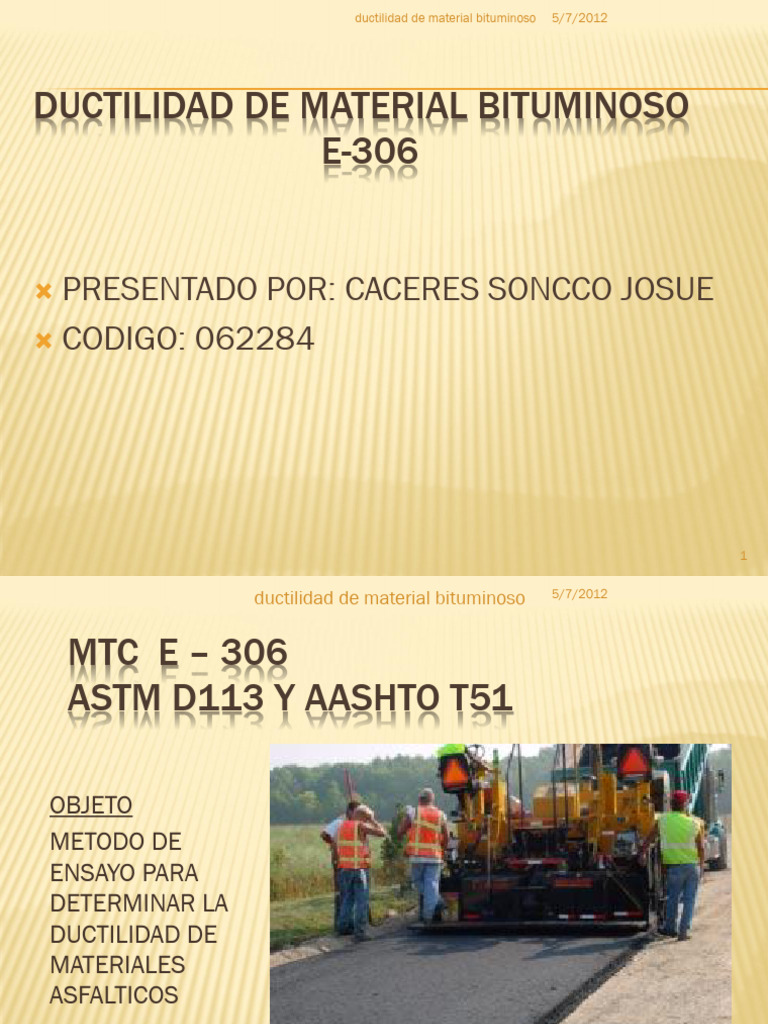 MTC E - 306 Exp | PDF | Ductilidad | Física Aplicada e Interdisciplinaria