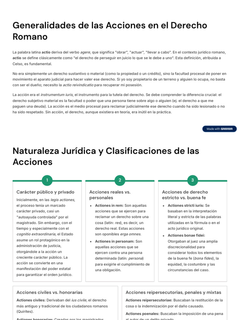 Generalidades de Las Acciones en El Derecho Romano | PDF | Justicia ...
