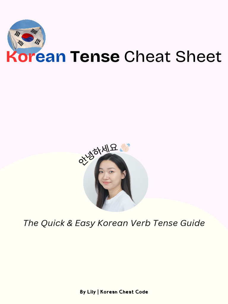 NEW) Korean Cheat Code - Tense Cheat Sheet | PDF