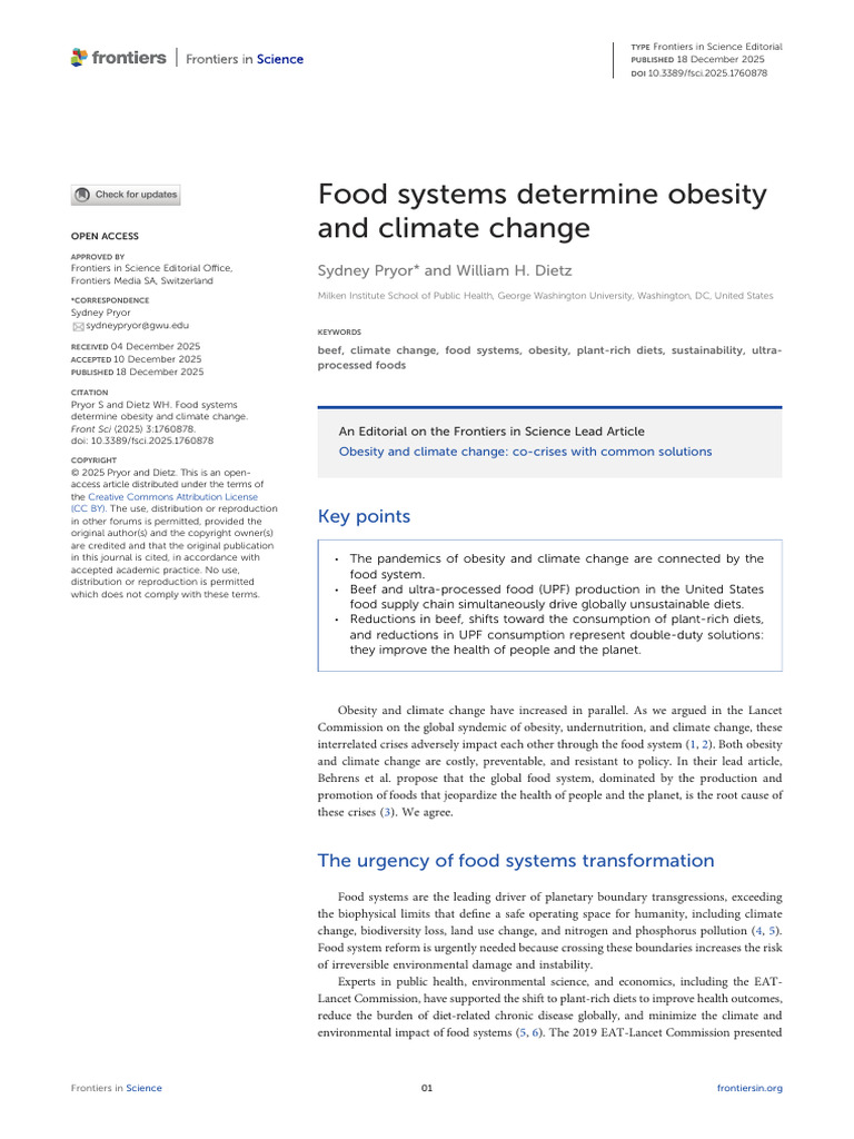 Food Systems Determine Obesity and Climate Change | PDF | Greenhouse ...