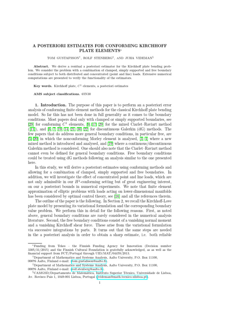 A Posteriori Estimates For Conforming Kirchhoff | PDF