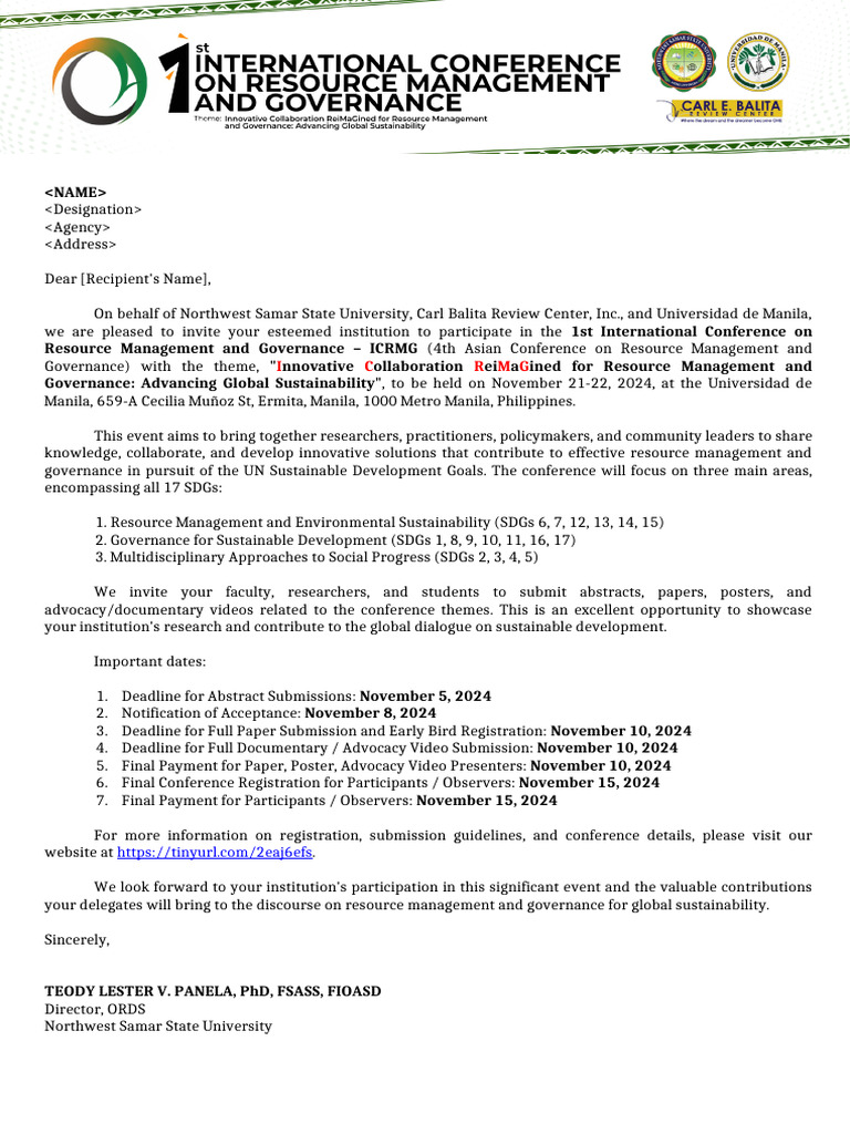Generic Letter With ICRMG Header | PDF