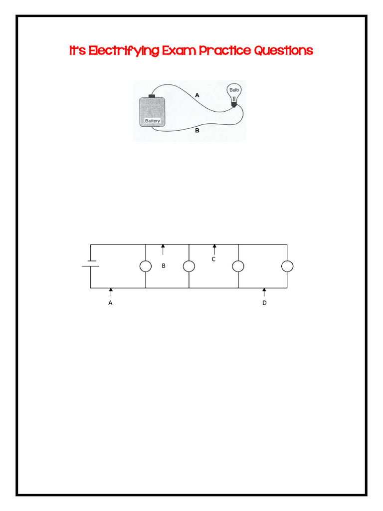 Year 6 It's Electrifying Practice Exam Questions | PDF | Electric ...