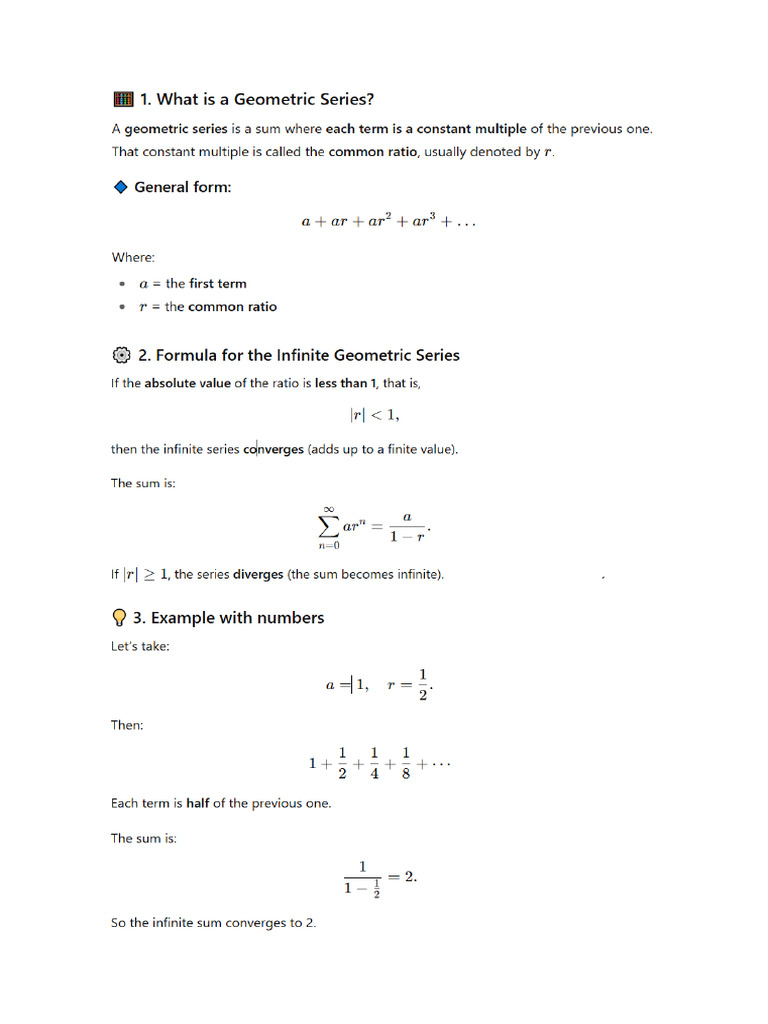 Geometric Series | PDF