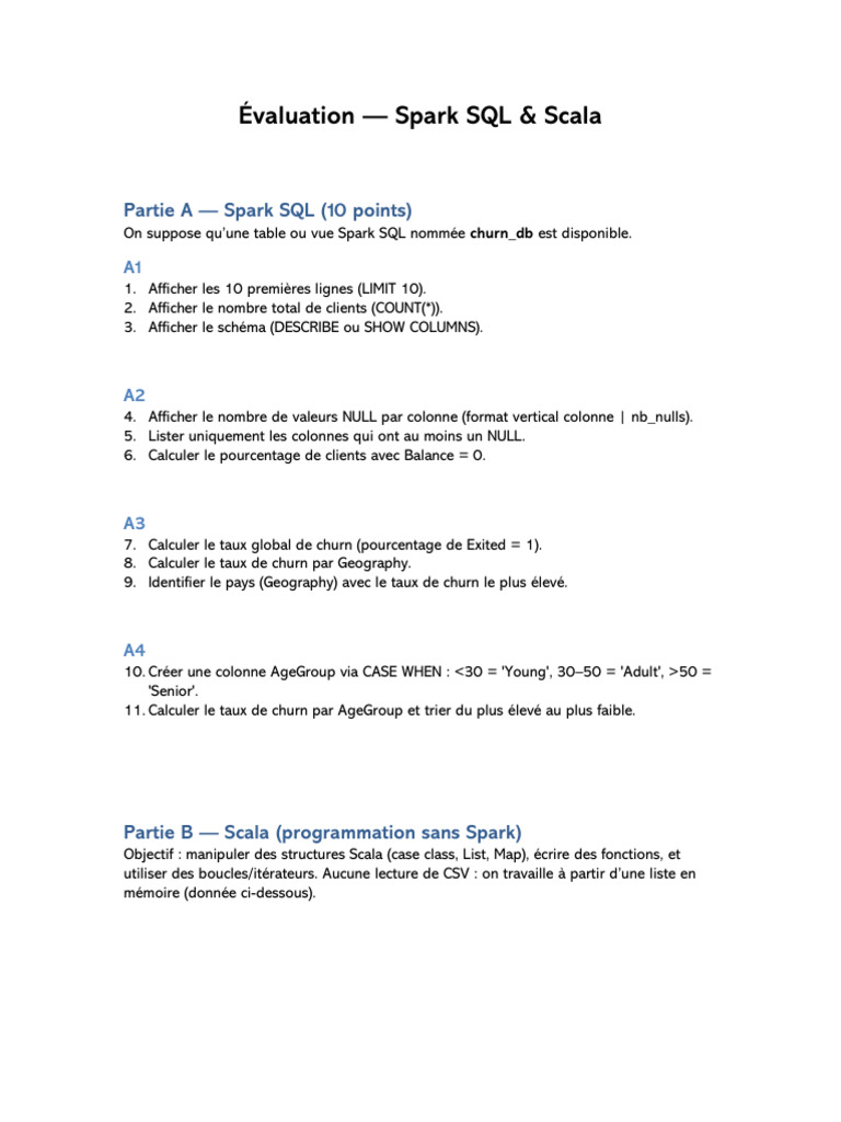 Evaluation Spark SQL Scalaa | PDF | Échecs | Théorie (échecs)