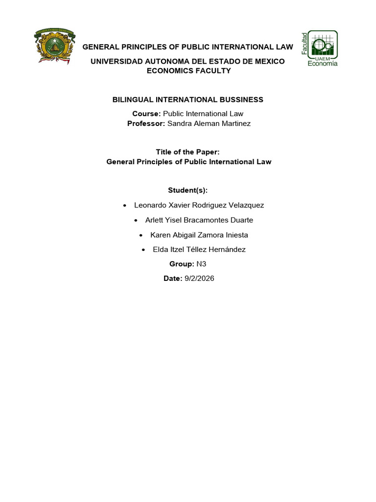 General Principles of Public International Law | PDF | International ...