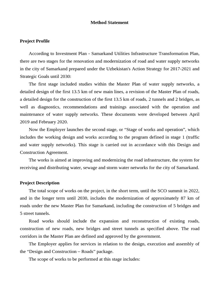 Method Statement | PDF | Road Surface | Road
