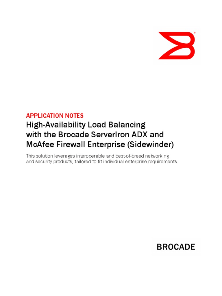 High Availability Load Balancing With The Brocade Serveriron Adx Firewall Computing Network Switch