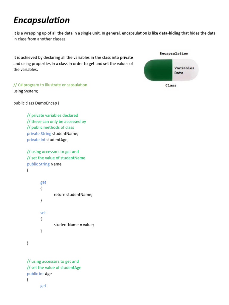 Lesson 4. ENCAPSULATION, INHERITANCE, POLYMORPHISM | PDF | Inheritance ...