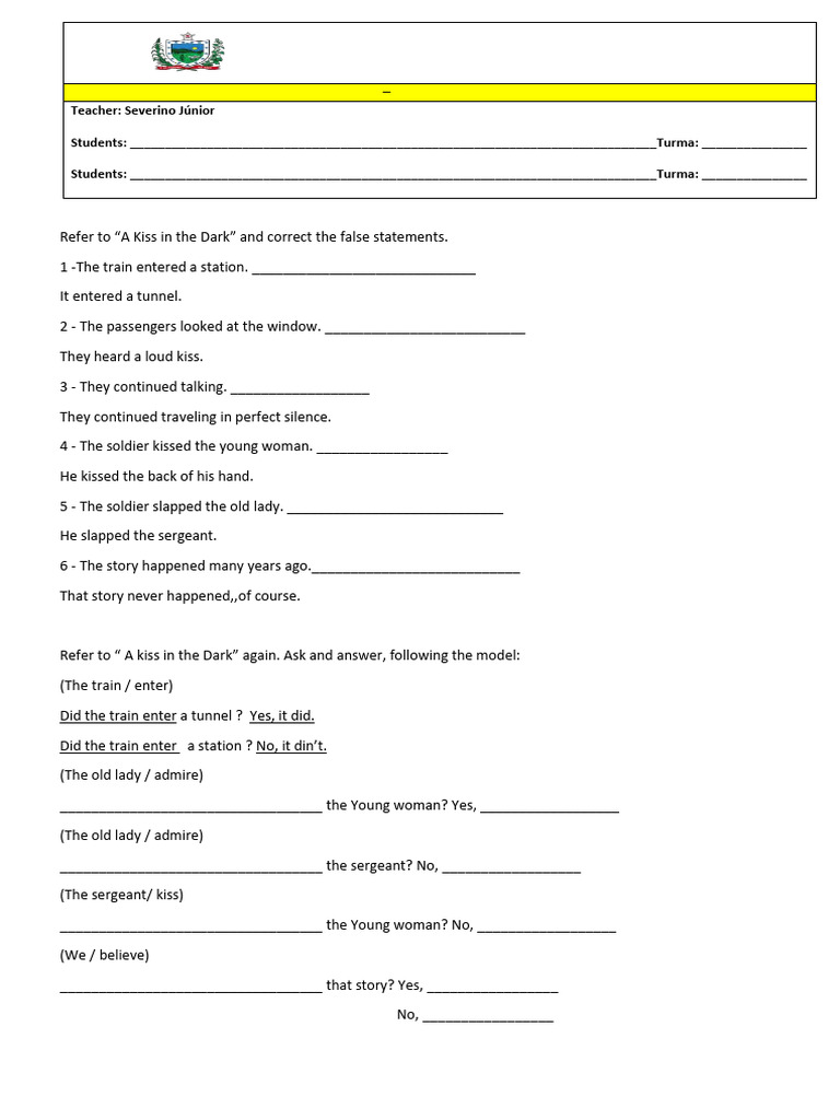 Simple Past - Negative and Interrogtive Form - 2º Ano | PDF