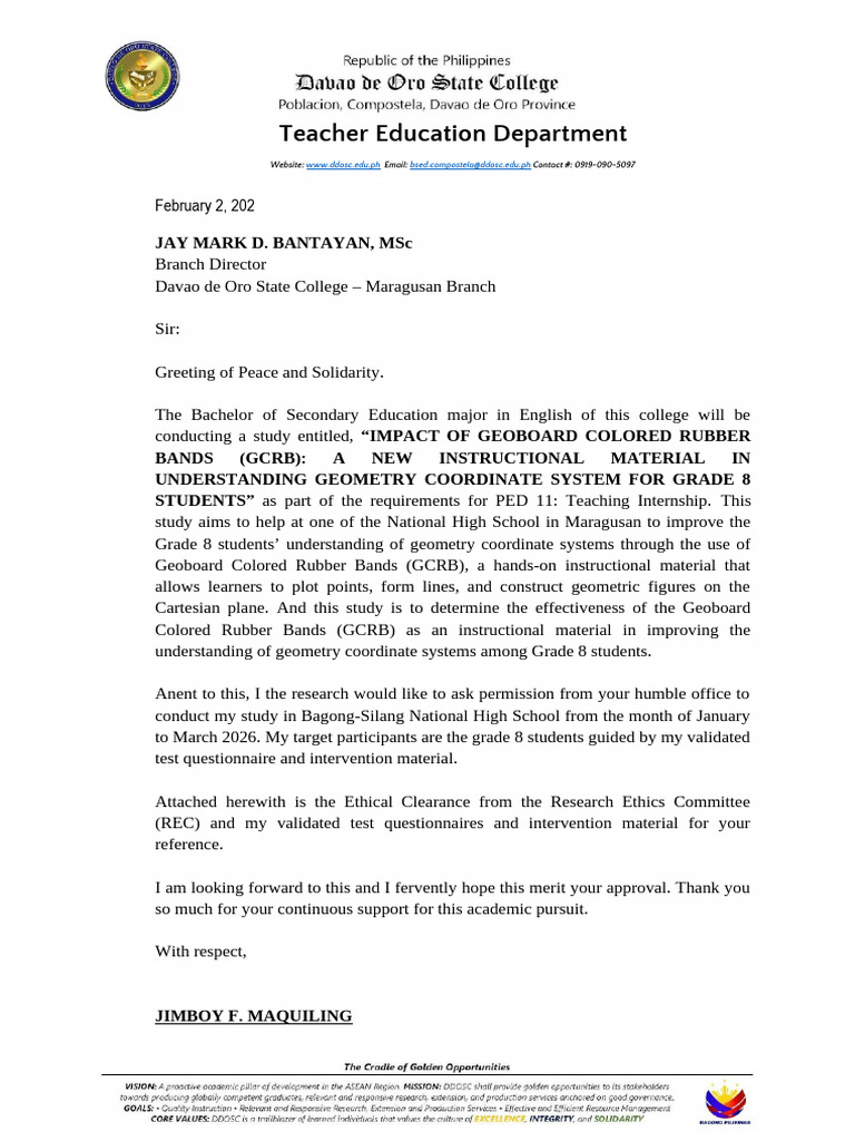 Letter To Branch Director Maquiling | PDF