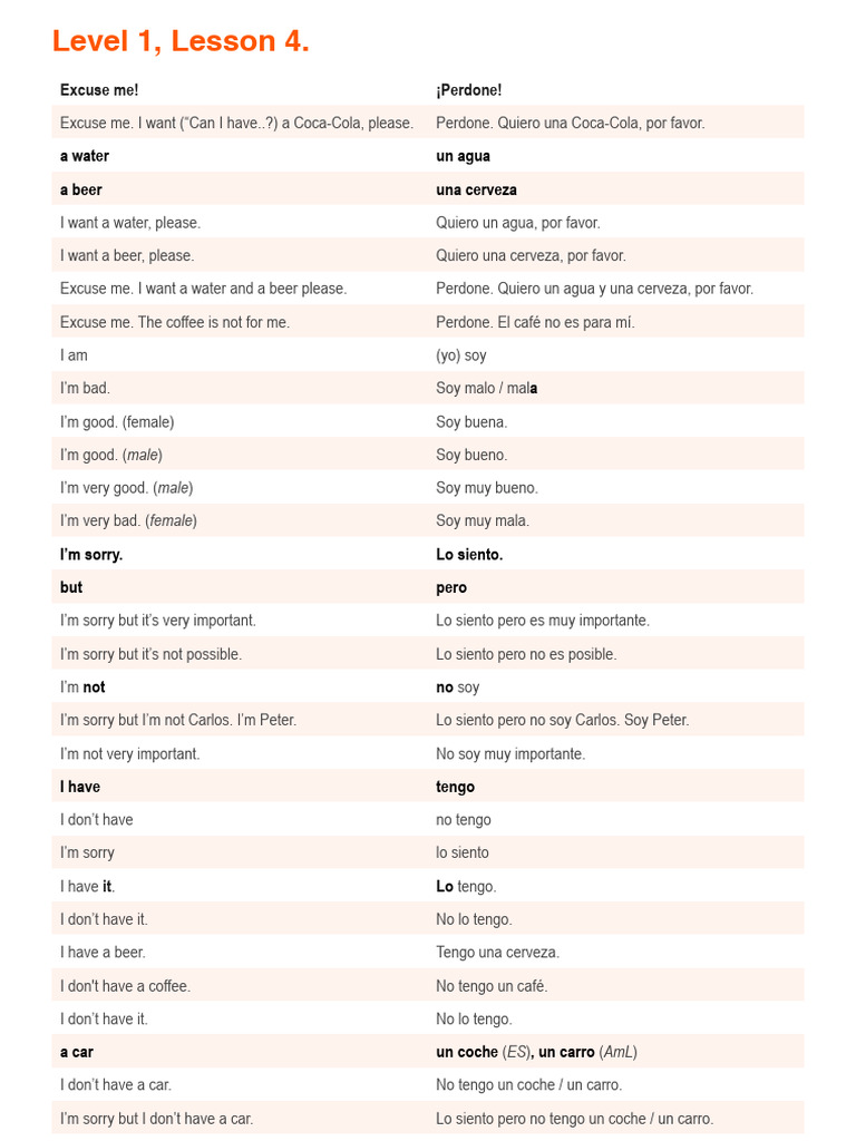 Level+1,+Lesson+4 +transcript | PDF
