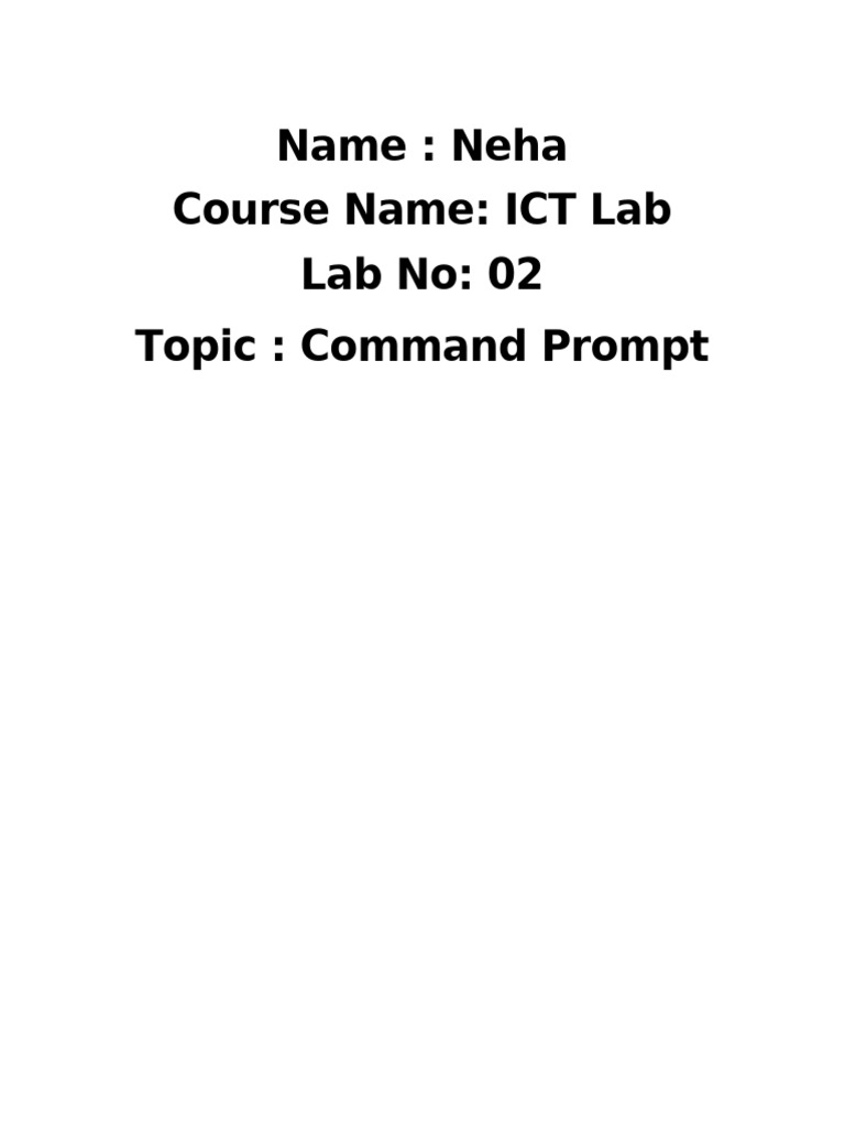 Neha ICT Lab 02 | PDF