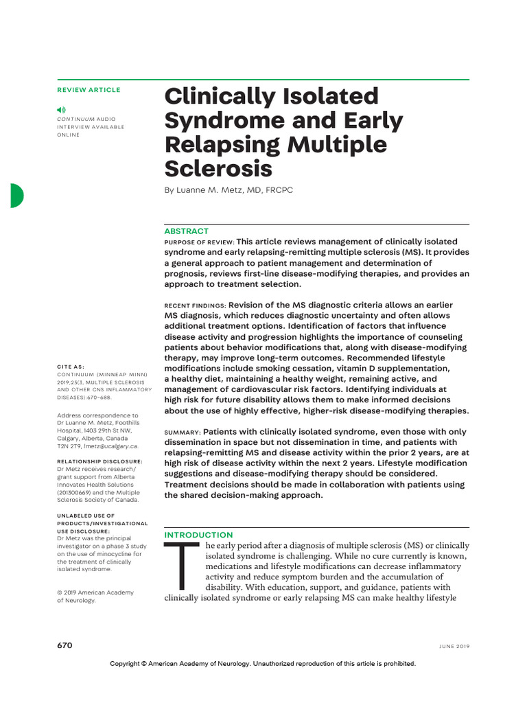 MS Syndrome | PDF | Multiple Sclerosis | Medical Diagnosis