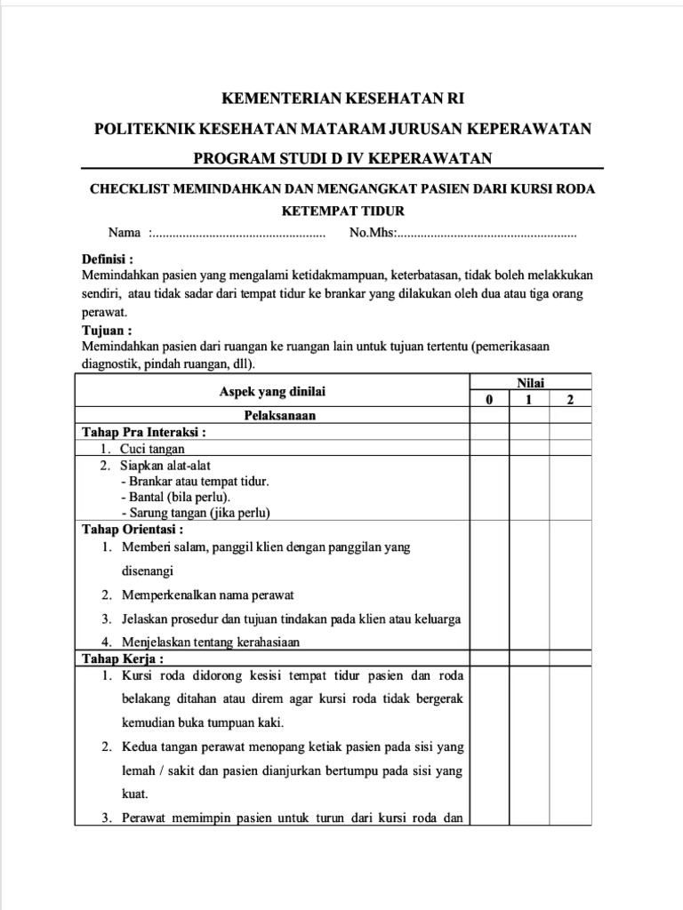 (Checklist) Mobilisasi | PDF