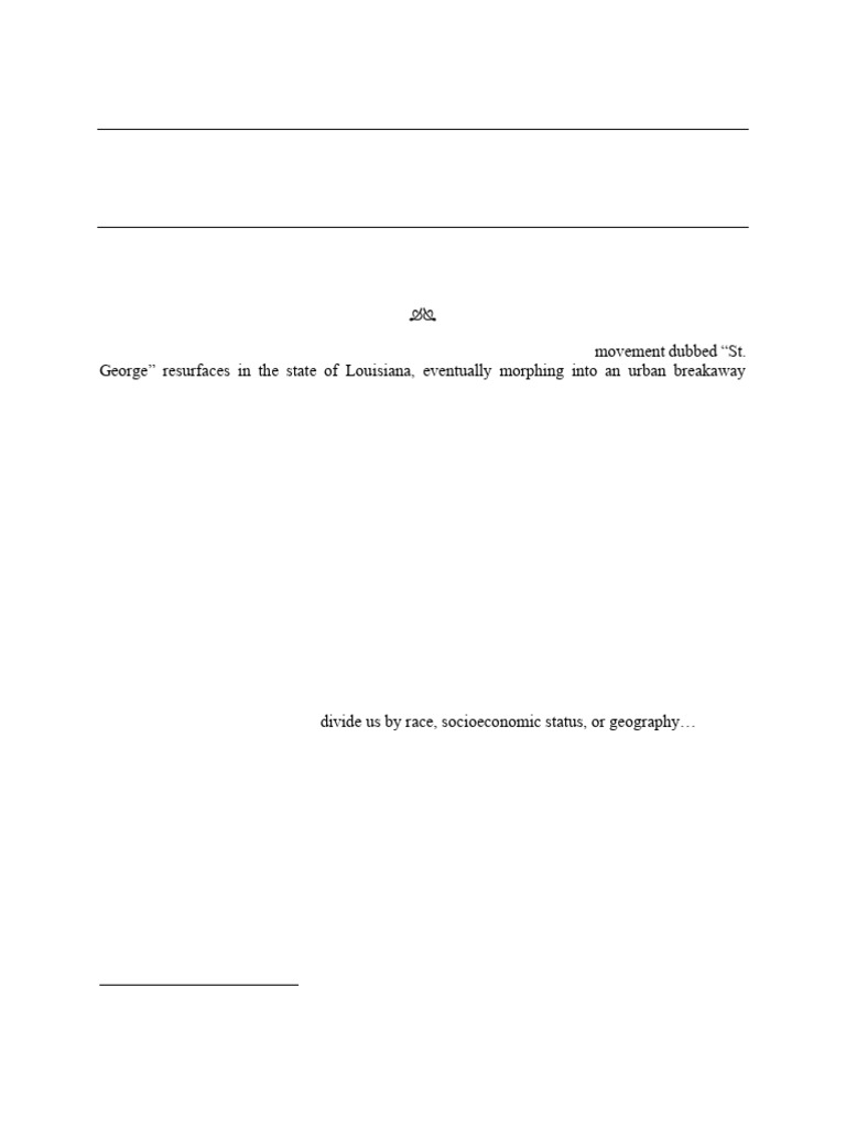 The Resurrection of The St. George Incorporation Movement in ...