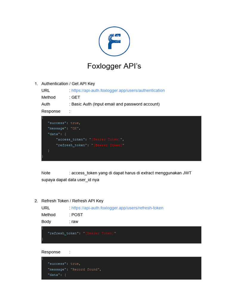 Foxlogger API's Documentation Final | PDF | Operating System Technology