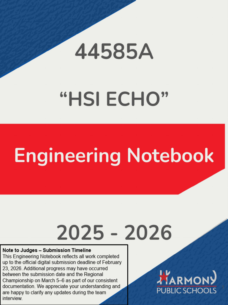 44585A - HSI Echo - Engineering Notebook - Pushback 2025-2026 | PDF ...