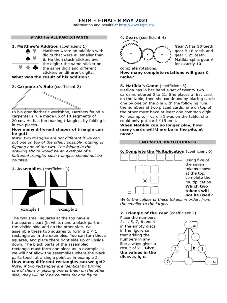 35 - 30 - CH - en - Questions Juegos Matematicos | PDF | Geometric ...