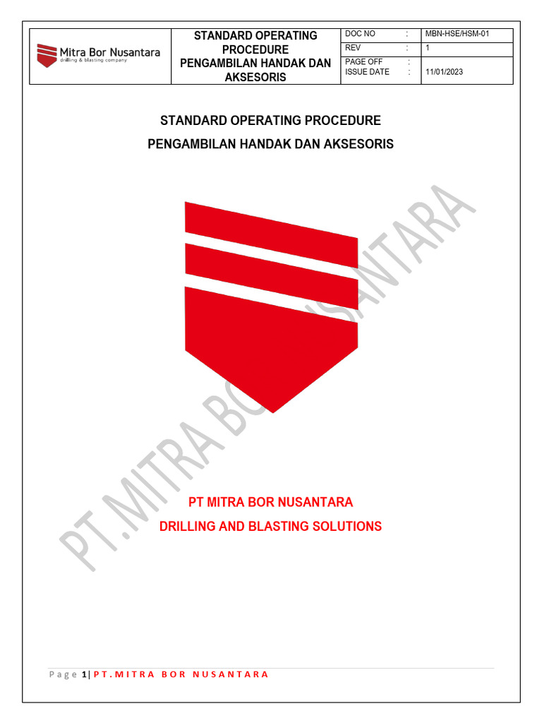 Sop - 2 Pengambilan Handak Dan Aksesoris | PDF