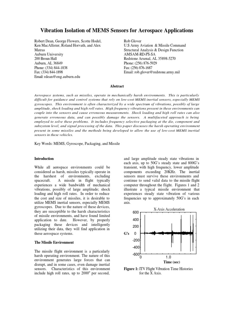 Vibration Isolation for Aerospace MEMS | PDF | Inertial Navigation ...