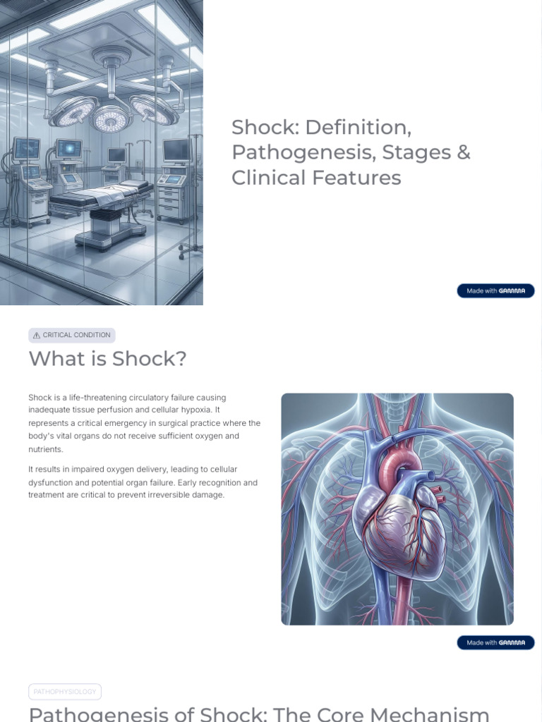 Shock Definition Pathogenesis Stages and Clinical Features | PDF ...