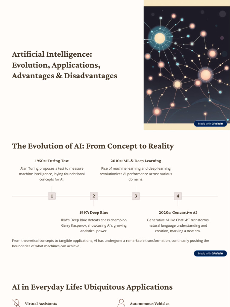 Artificial Intelligence Evolution Applications Advantages and ...