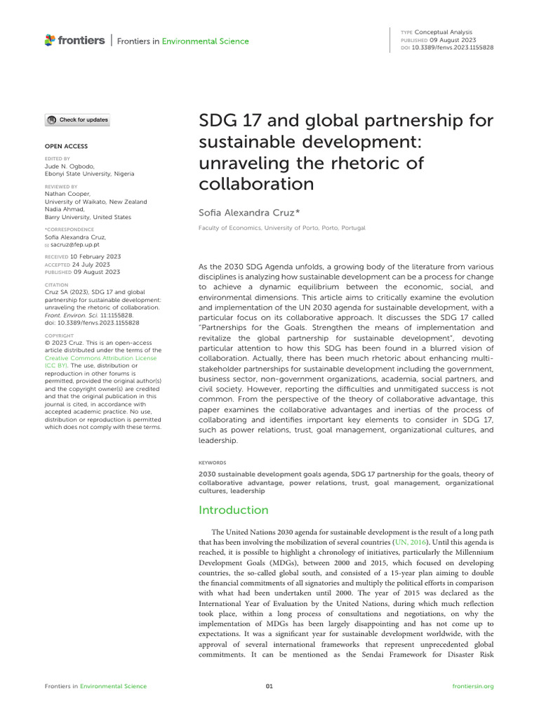 SDG 17 and Global Partnership For Sustainable Deve | PDF ...