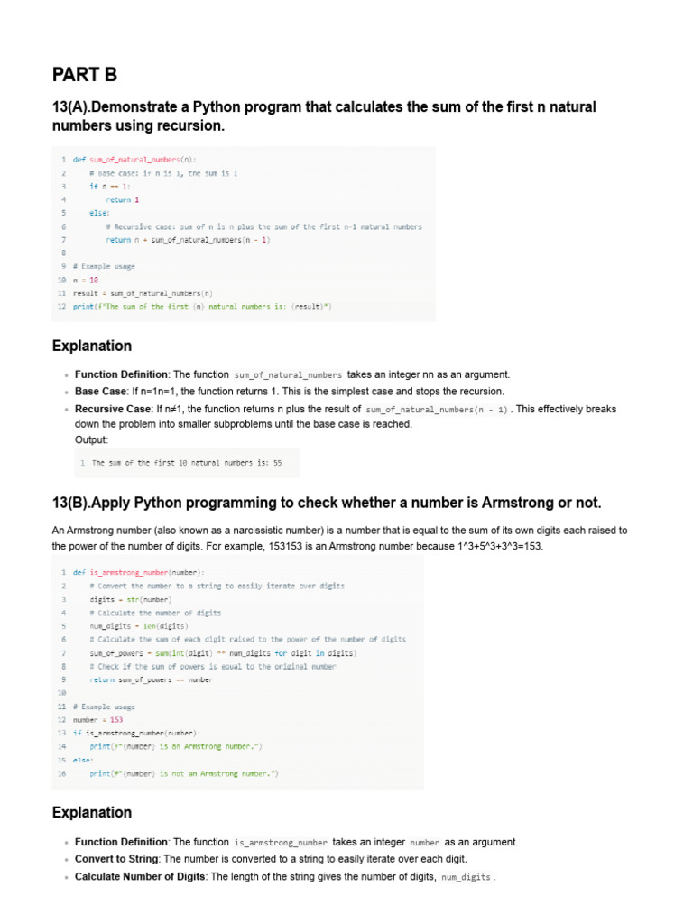 Part B | PDF | Recursion | Parameter (Computer Programming)