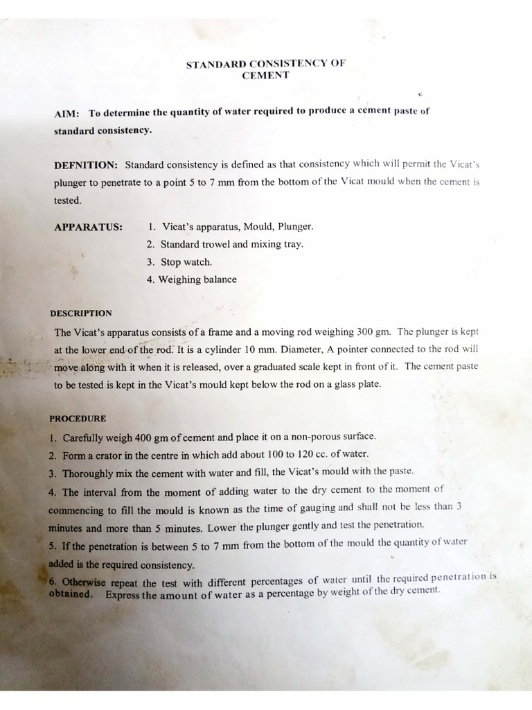 Lab2cement Tests | PDF