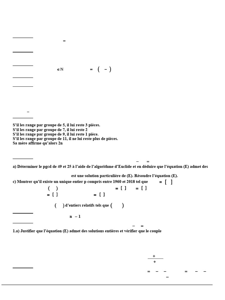 Module 2 Arithmetique 2024 Partie B | PDF | Nombre premier | Théorie ...