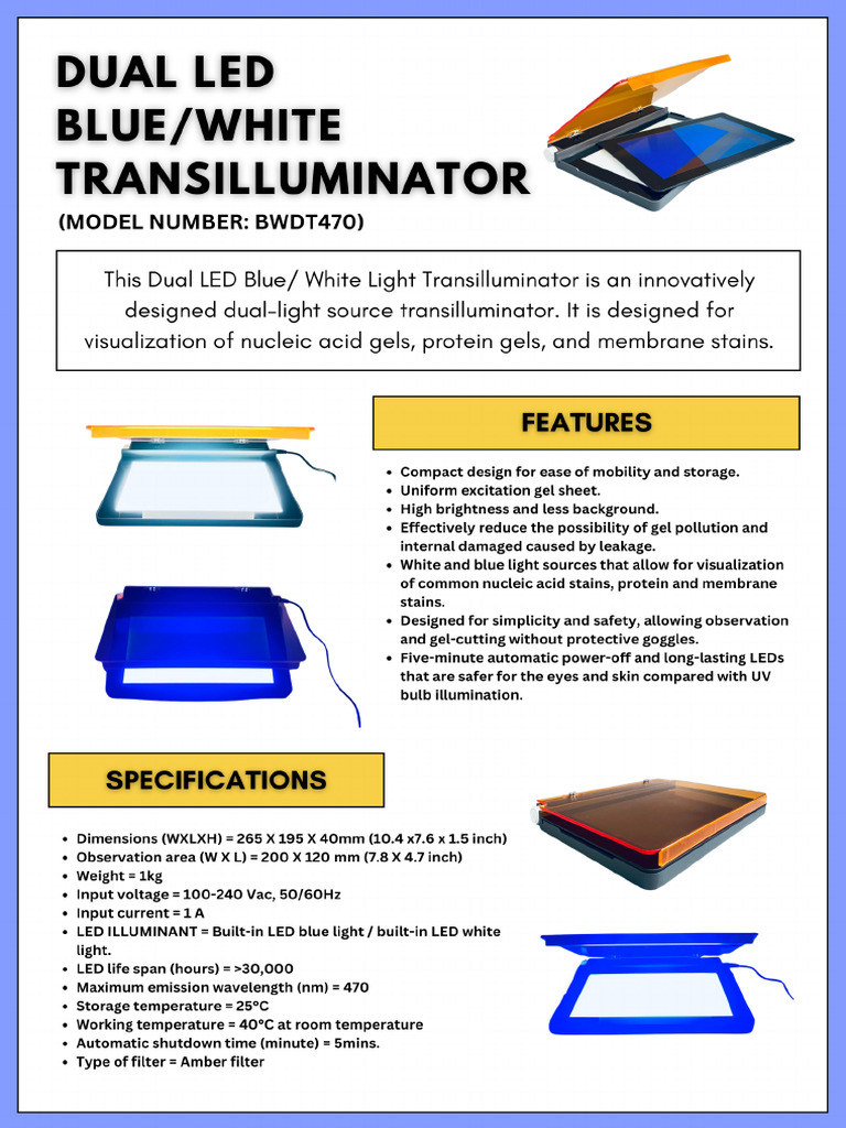 Dual Led Blue and White Transilluminator | PDF