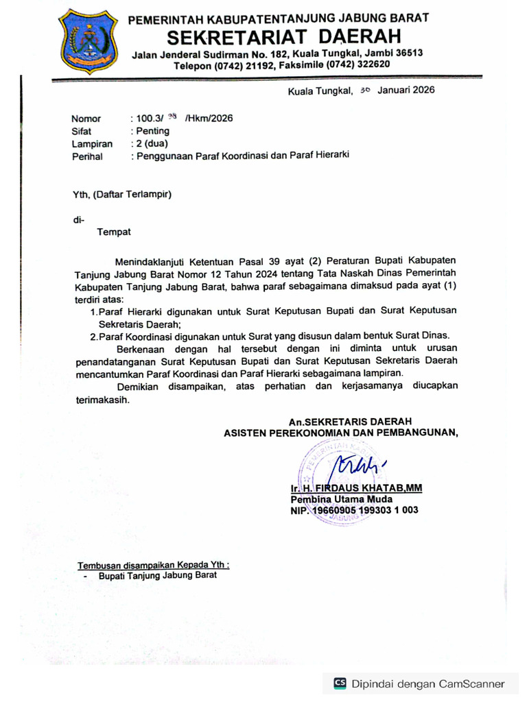 Penggunaan Paraf Koordinasi Dan Paraf Hierarki | PDF