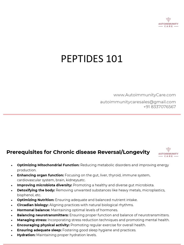AIC Peptides 101 - 2025 | PDF | Pancreas | Immune System