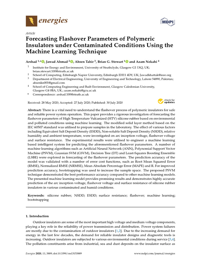 Forecasting Flashover Parameters of Polymeric Insulators Under ...