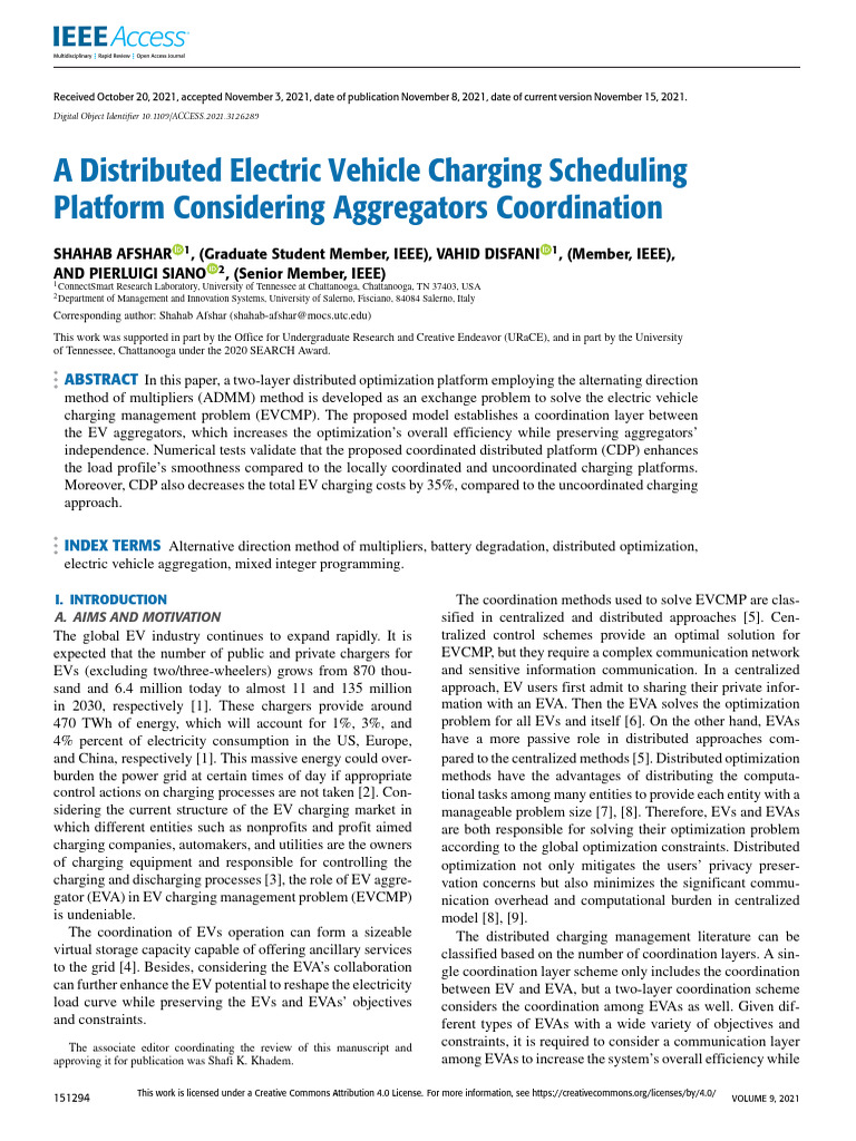 A Distributed Electric Vehicle Charging Scheduling Platform Considering ...