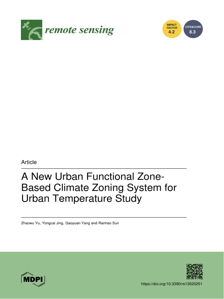 2021 - Zhaowu Yu - A New Urban Functional Zone-Based Climate Zoning ...