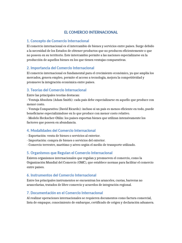 Comercio Internacional | PDF | El comercio internacional | Comercio