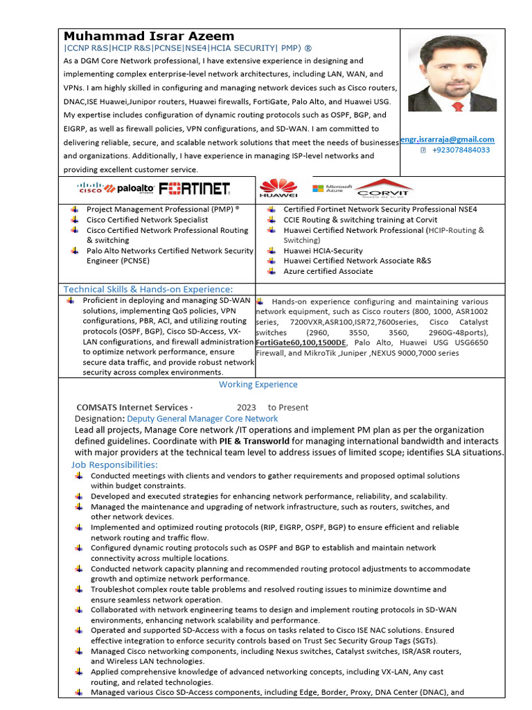 Muhammad Israr Azeem Core Netwrok-IP | PDF | Computer Network | Routing
