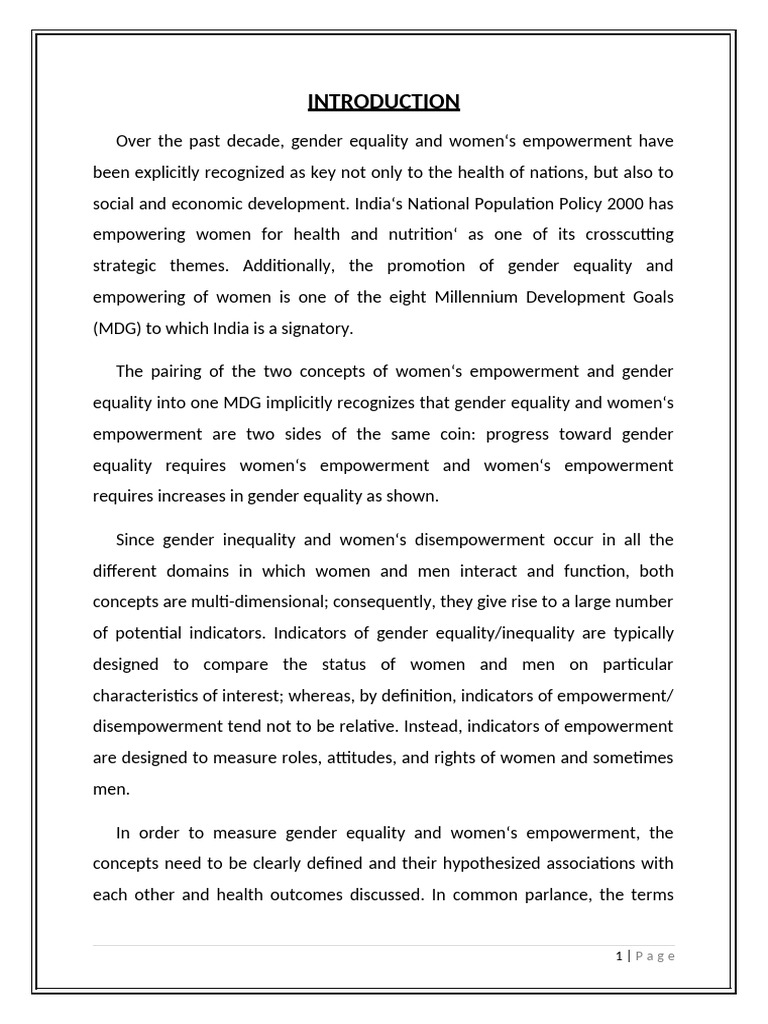 Gender Equality and Women Empowerment | PDF | Empowerment | Gender Equality