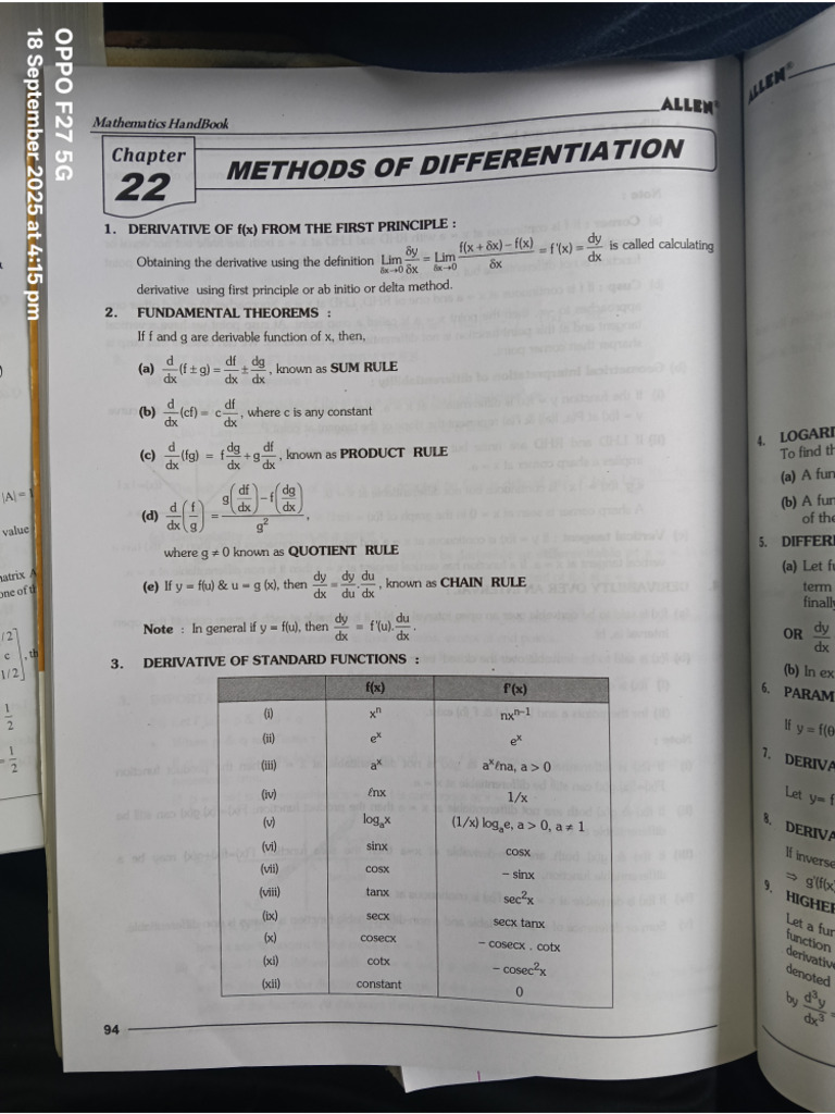 Method of Differential Allen Handbook | PDF