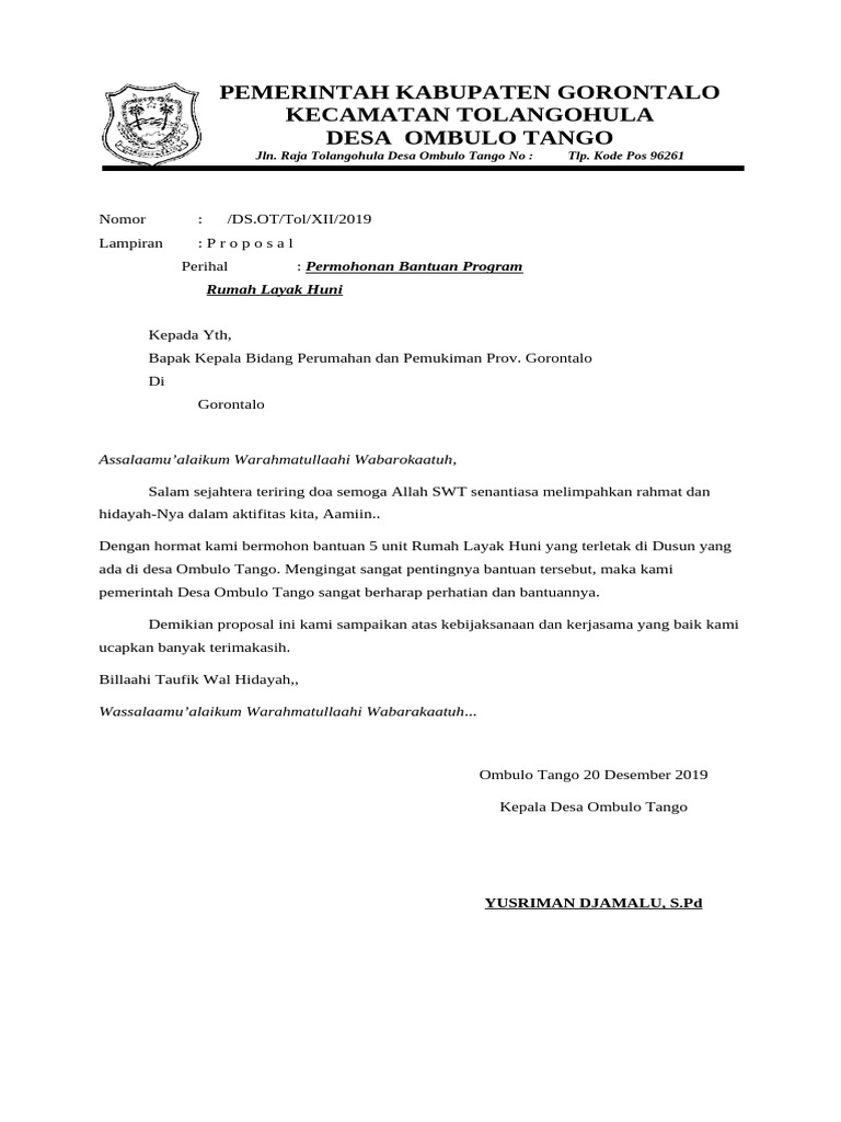 Proposal RTLH Kabupaten | PDF